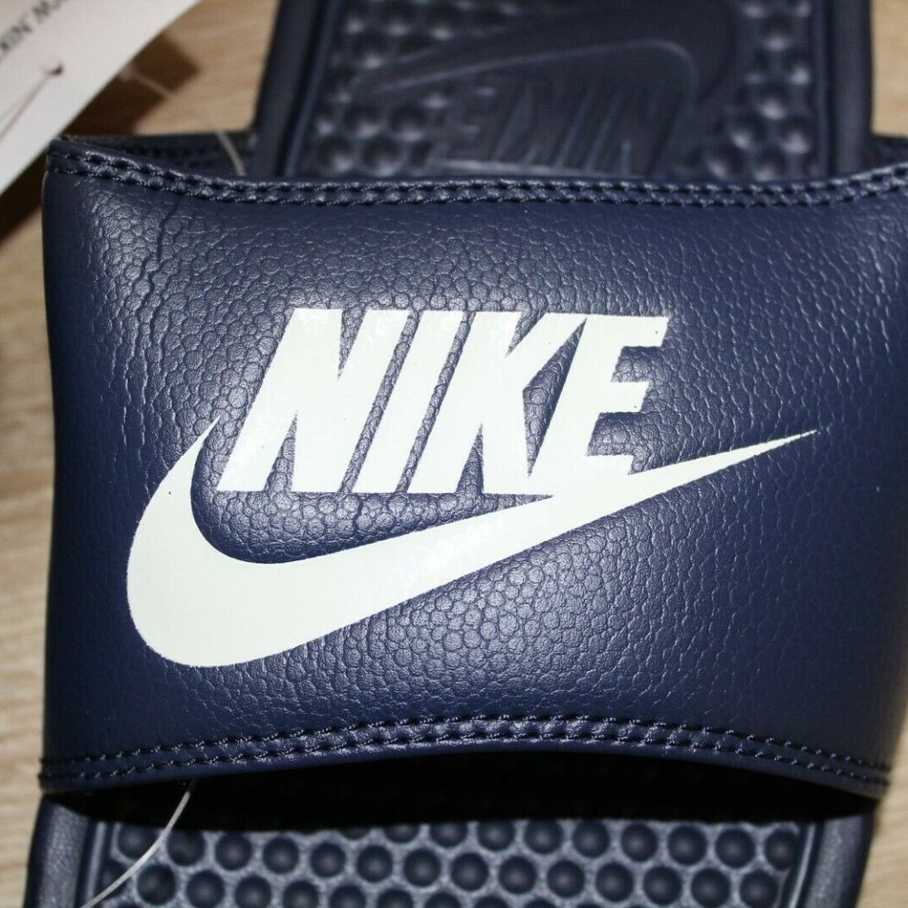 Men's Nike Benassi JDI Slide Sandals sz 12 in Navy - Picture 3 of 6